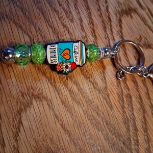 Colorful Beaded Keychain with Kindness Charm